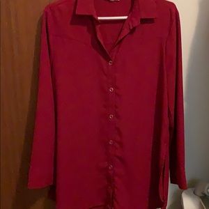 Red long sleeve blouse